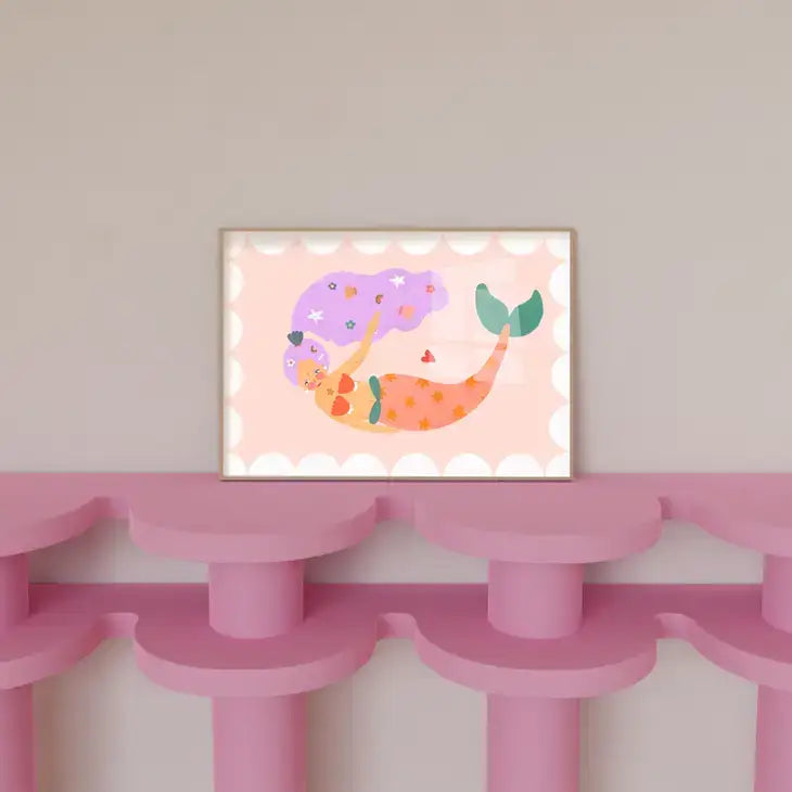 Purple Mermaid Art Print - PABOOM