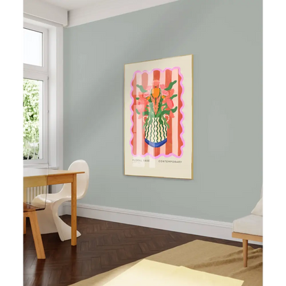 Vase Art Print, Colourful Art Print, Hand Drawn Art, Quirky art print, hand-drawn illustration wall art - PABOOM