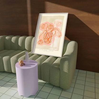 Vase Art Print, Pink me Red Print, Hand Drawn Art, Boho art print, hand-drawn illustration wall art - PABOOM