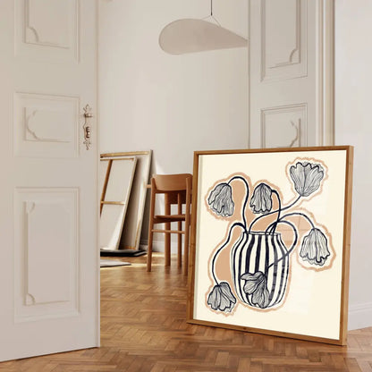 Vase in Blue Art Print, Art Print, Hand Drawn Art, Quirky art print, hand-drawn illustration wall art - PABOOM