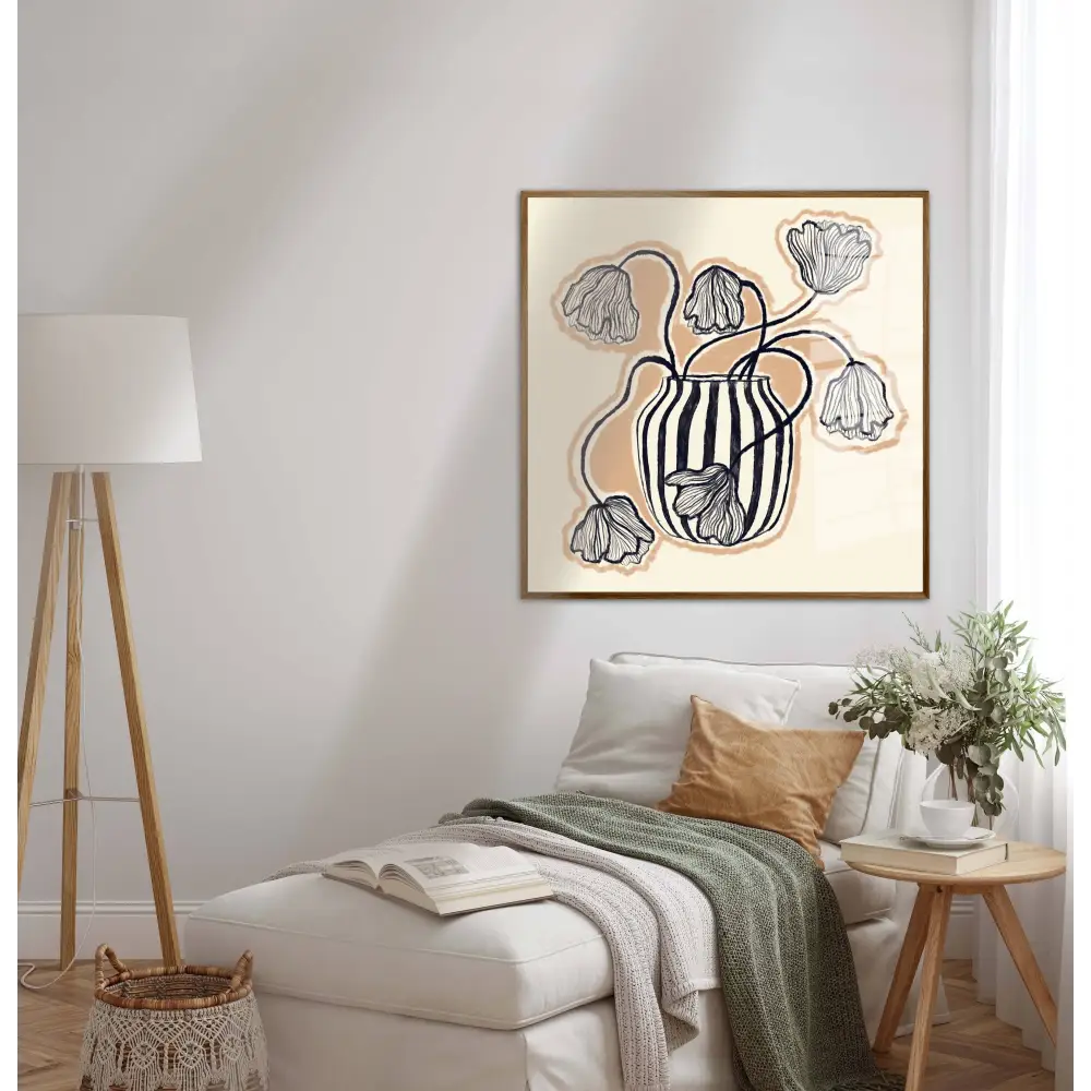 Vase in Blue Art Print, Art Print, Hand Drawn Art, Quirky art print, hand-drawn illustration wall art - PABOOM