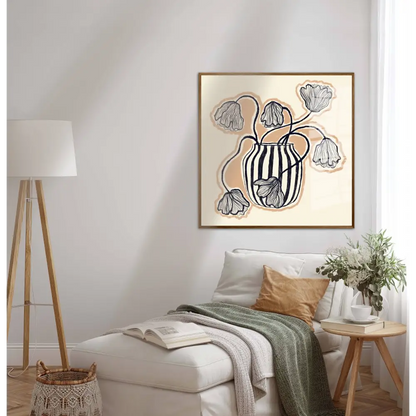 Vase in Blue Art Print, Art Print, Hand Drawn Art, Quirky art print, hand-drawn illustration wall art - PABOOM