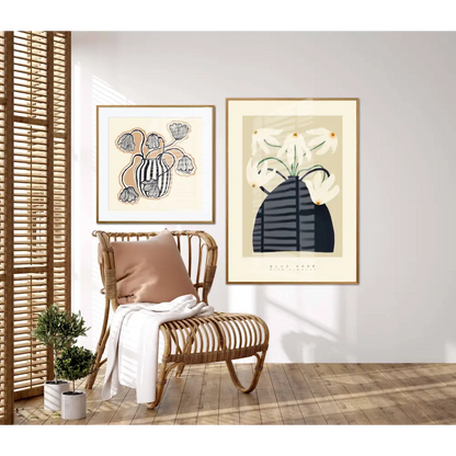 Vase in Blue Art Print, Art Print, Hand Drawn Art, Quirky art print, hand-drawn illustration wall art - PABOOM