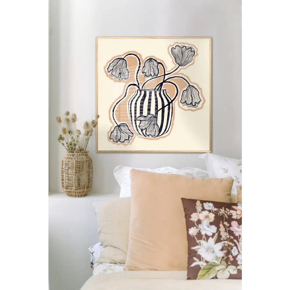 Vase in Blue Art Print, Art Print, Hand Drawn Art, Quirky art print, hand-drawn illustration wall art - PABOOM