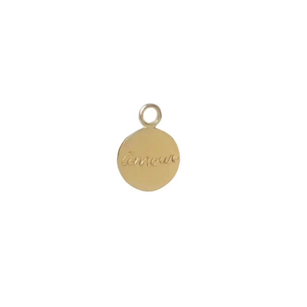 Amour Medallion Gold Charm - PABOOM