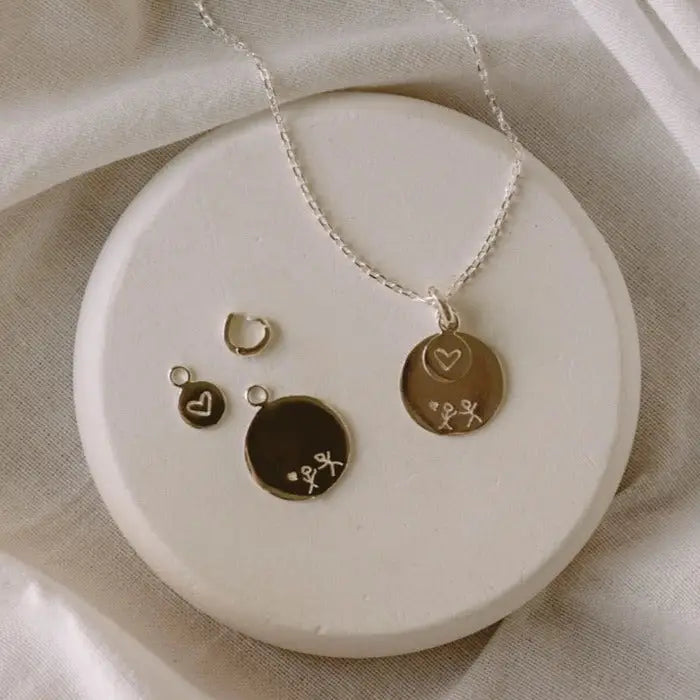 Heart Medallion Gold Vermeil Charm - PABOOM