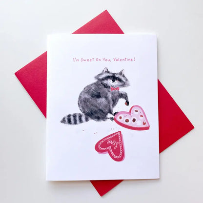 I Am Sweet On You Raccoon Card - PABOOM