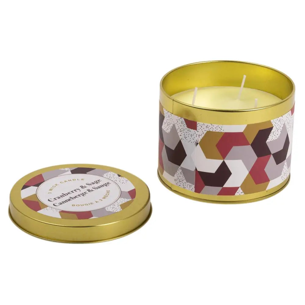 Candle Tin 3-Wick Cranberry & Sagem - PABOOM