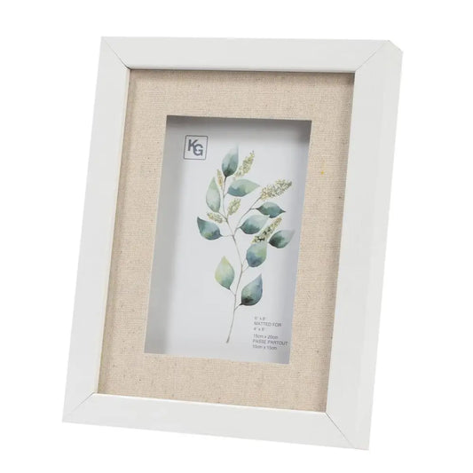 Jill Wood + Linen Frame White - PABOOM