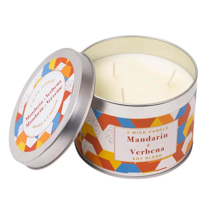 Mandarin & Verbenal 3-Wick Candle Tin - PABOOM
