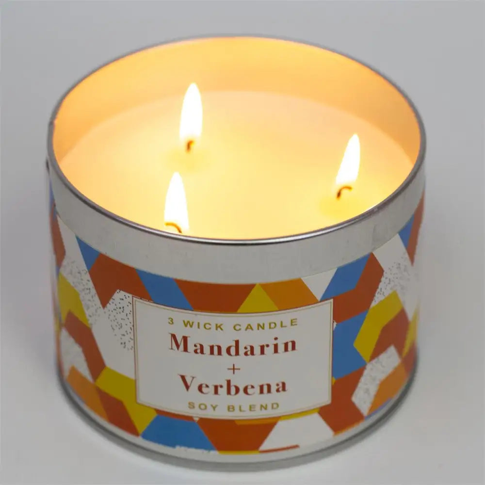 Mandarin & Verbenal 3-Wick Candle Tin - PABOOM
