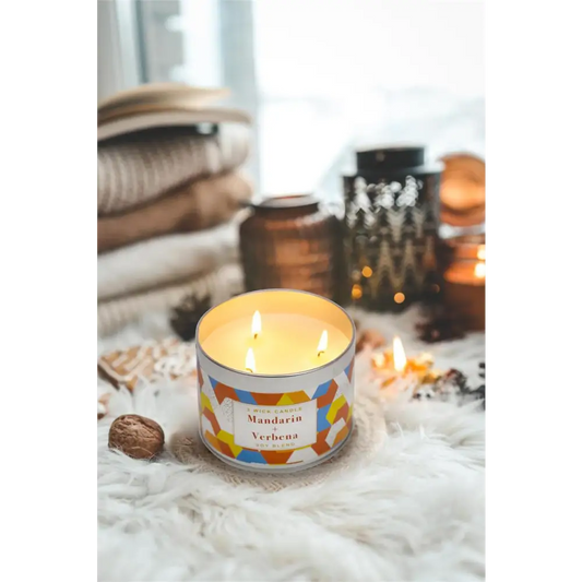 Mandarin & Verbenal 3-Wick Candle Tin - PABOOM