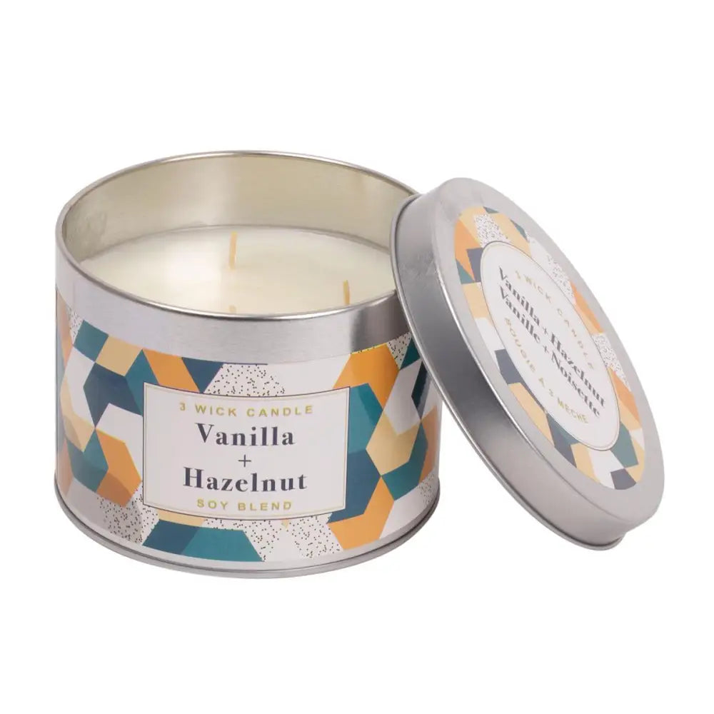 Vanilla & Hazelnut 3-Wick Candle Tin - PABOOM