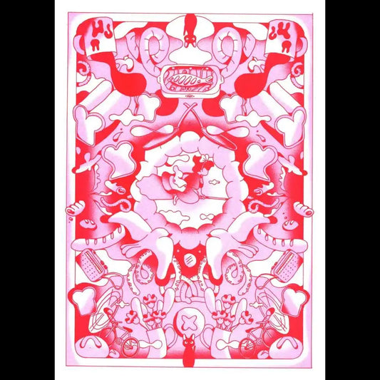 KIBLIND Atelier - symmetrical pink red food-themed illustration