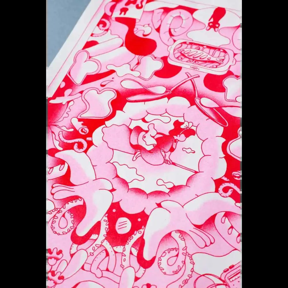 KIBLIND Atelier - red pink cartoon collage