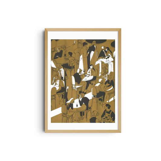 KIBLIND Atelier - framed illustration busy restaurant