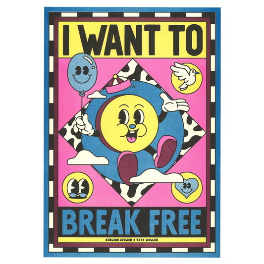 “Queen - I Want to Break Free” A3 poster - Yeye Weller - PABOOM