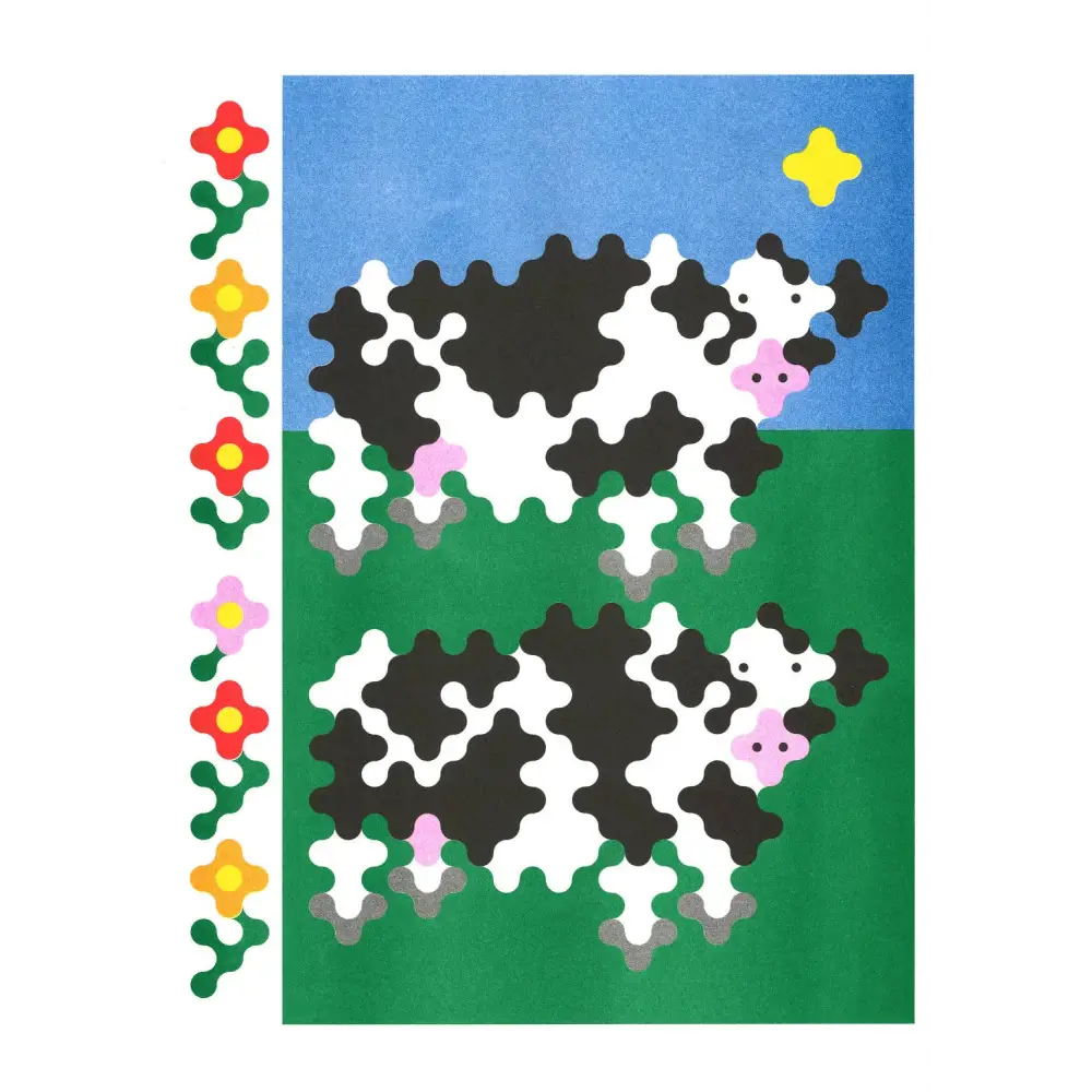 KIBLIND Atelier - Two cows A3 poster - Joe O’Donnell