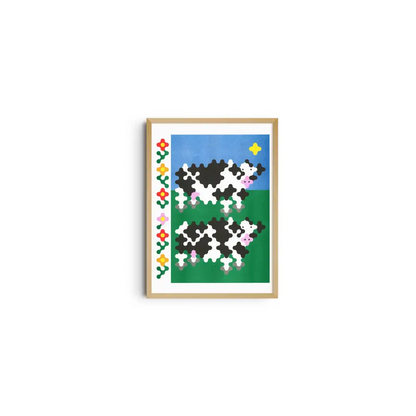 KIBLIND Atelier - Two cows A3 poster - Joe O’Donnell