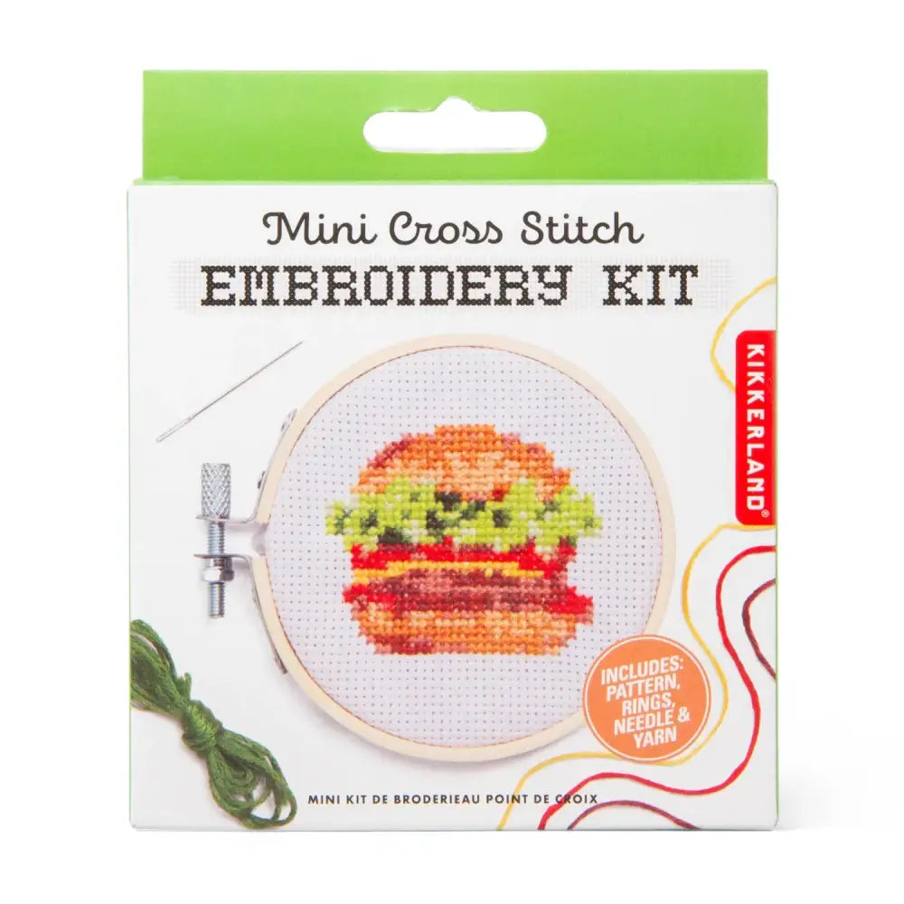 Kikkerland - Burger Mini Cross Embroidery Kit