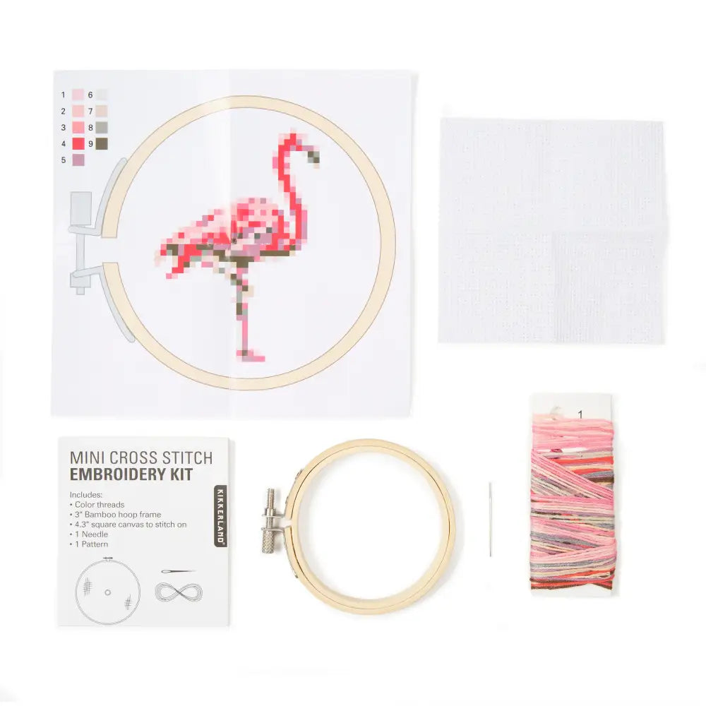 Mini Embroidery Kit Flamingo - PABOOM