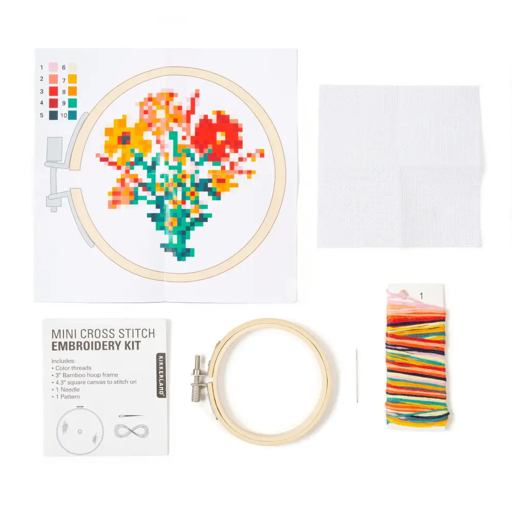 Mini Embroidery Kit Flowers - PABOOM