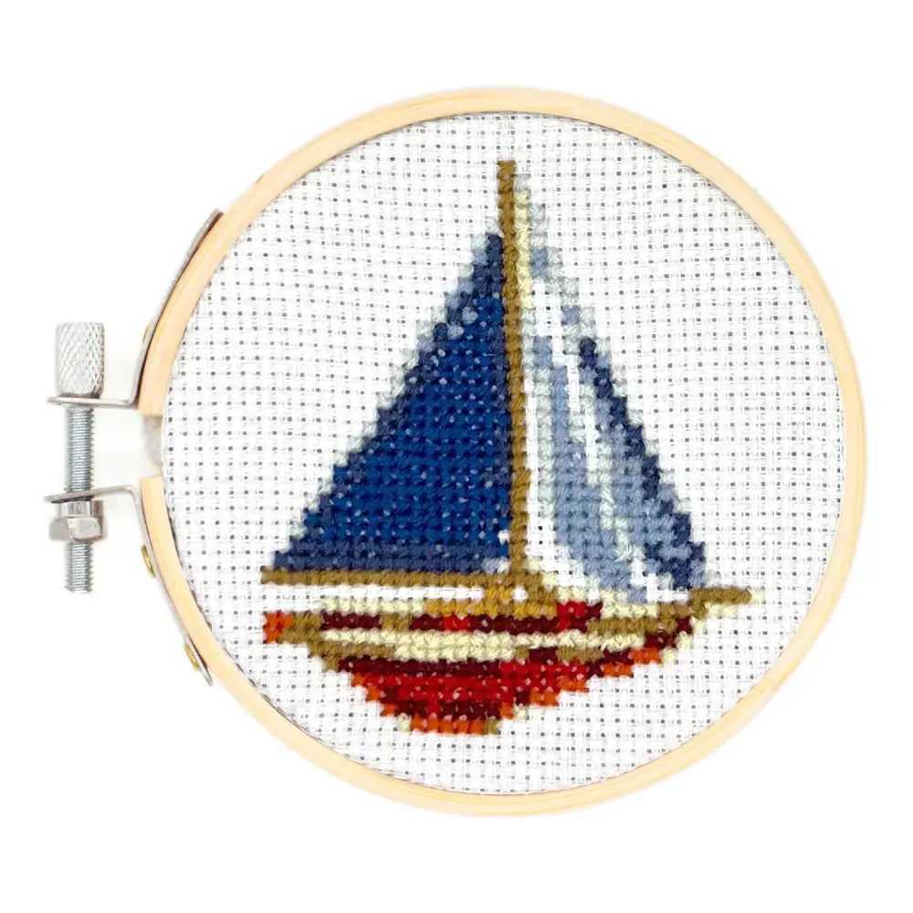Kikkerland - Sailboat Mini Cross Stitch Embroidery Kit