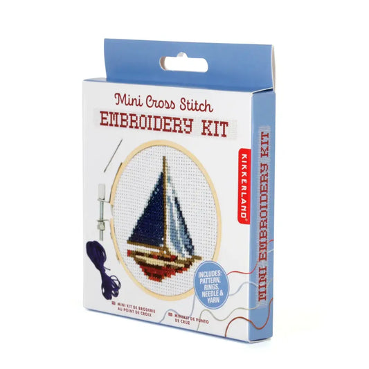Kikkerland - Sailboat Mini Cross Stitch Embroidery Kit