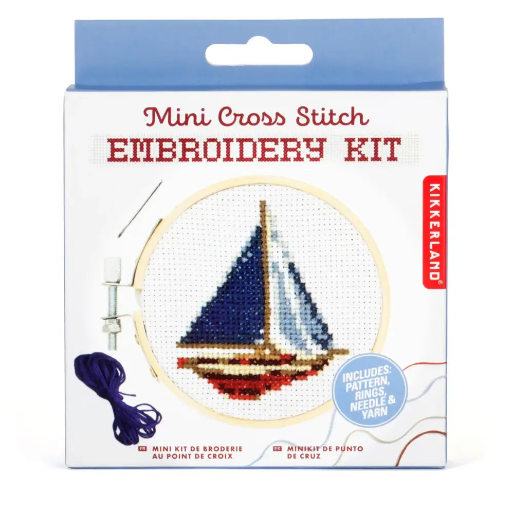 Kikkerland - Sailboat Mini Cross Stitch Embroidery Kit