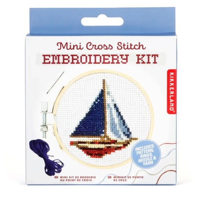 Kikkerland - Sailboat Mini Cross Stitch Embroidery Kit