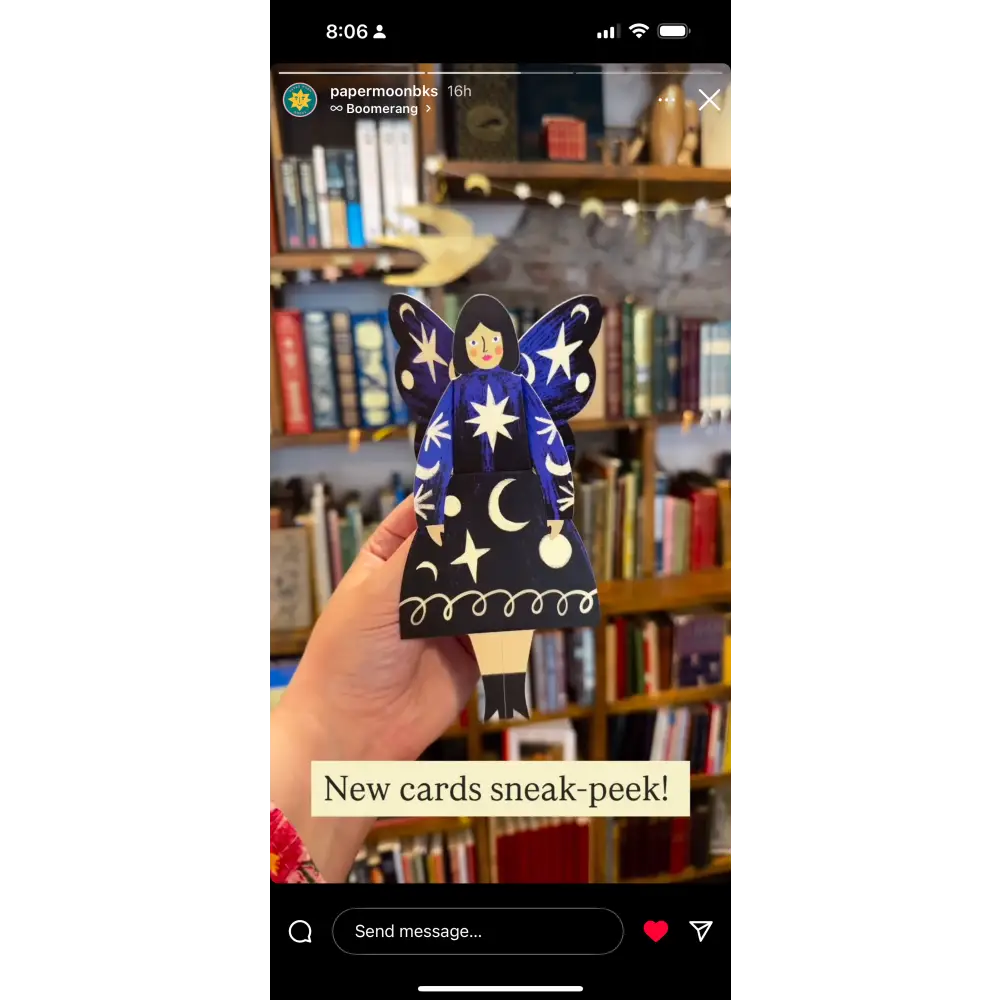 Kitty Kenda Papergoods - Butterfly Woman Sitting Greeting Card - Cosmic