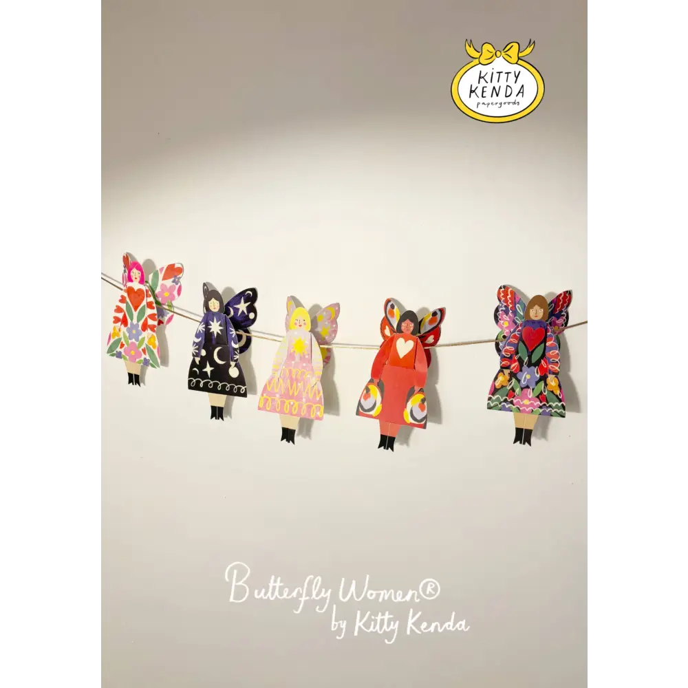 Kitty Kenda Papergoods - Butterfly Woman Sitting Greeting Card - Cosmic