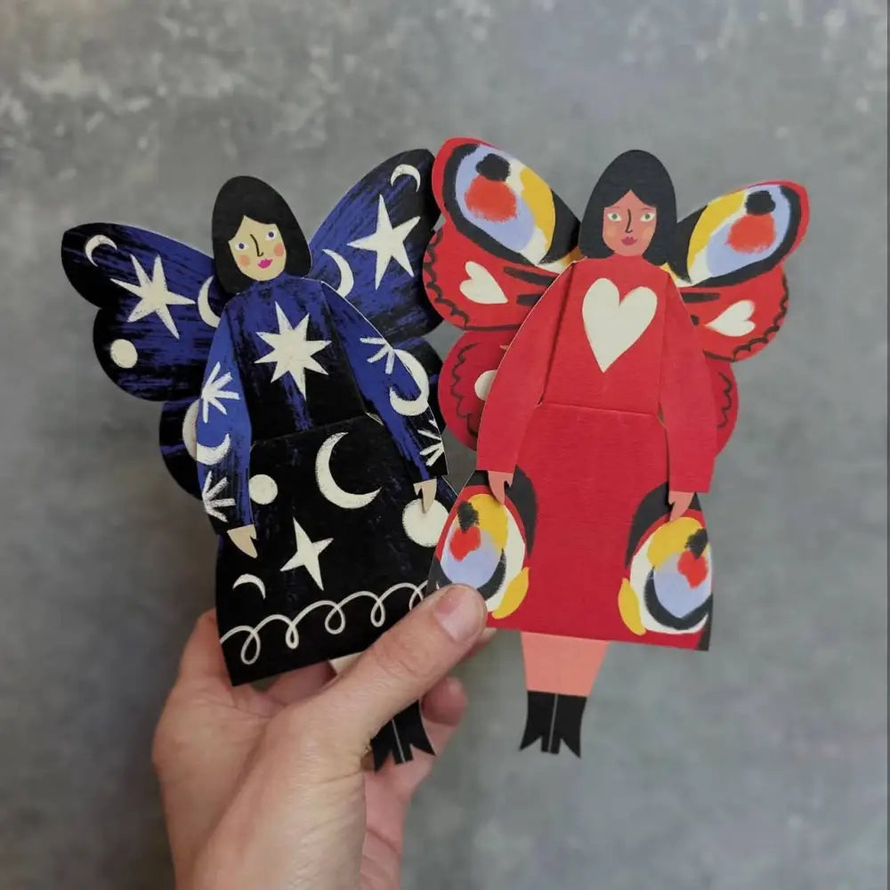 Kitty Kenda Papergoods - Butterfly Woman Sitting Greeting Card - Cosmic