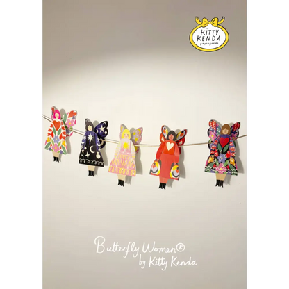 Kitty Kenda Papergoods - Butterfly Woman Sitting Greeting Card - Stardust