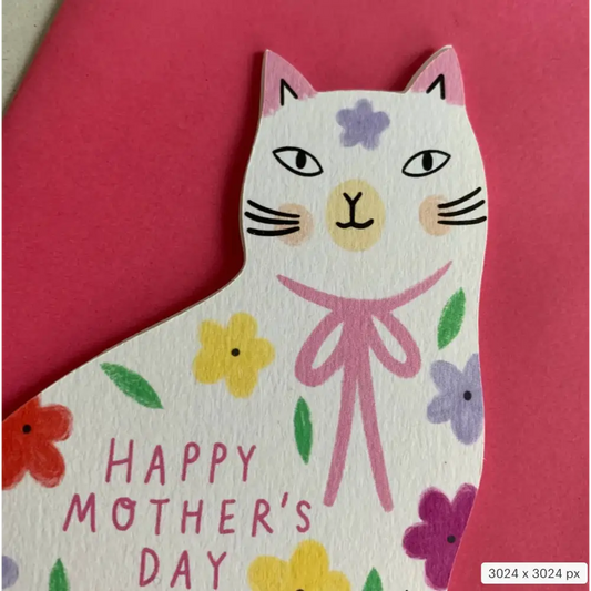 Kitty Kenda Papergoods - Sitting Floral Mother’s Day Cat Greeting Card
