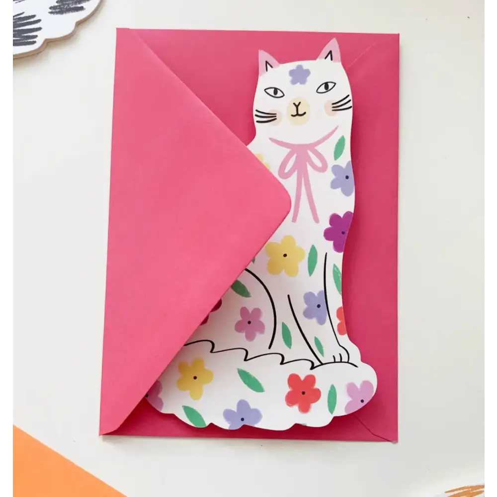 Kitty Kenda Papergoods - Sitting Floral Mother’s Day Cat Greeting Card