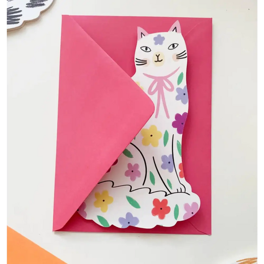 Kitty Kenda Papergoods - Sitting Floral Mother’s Day Cat Greeting Card