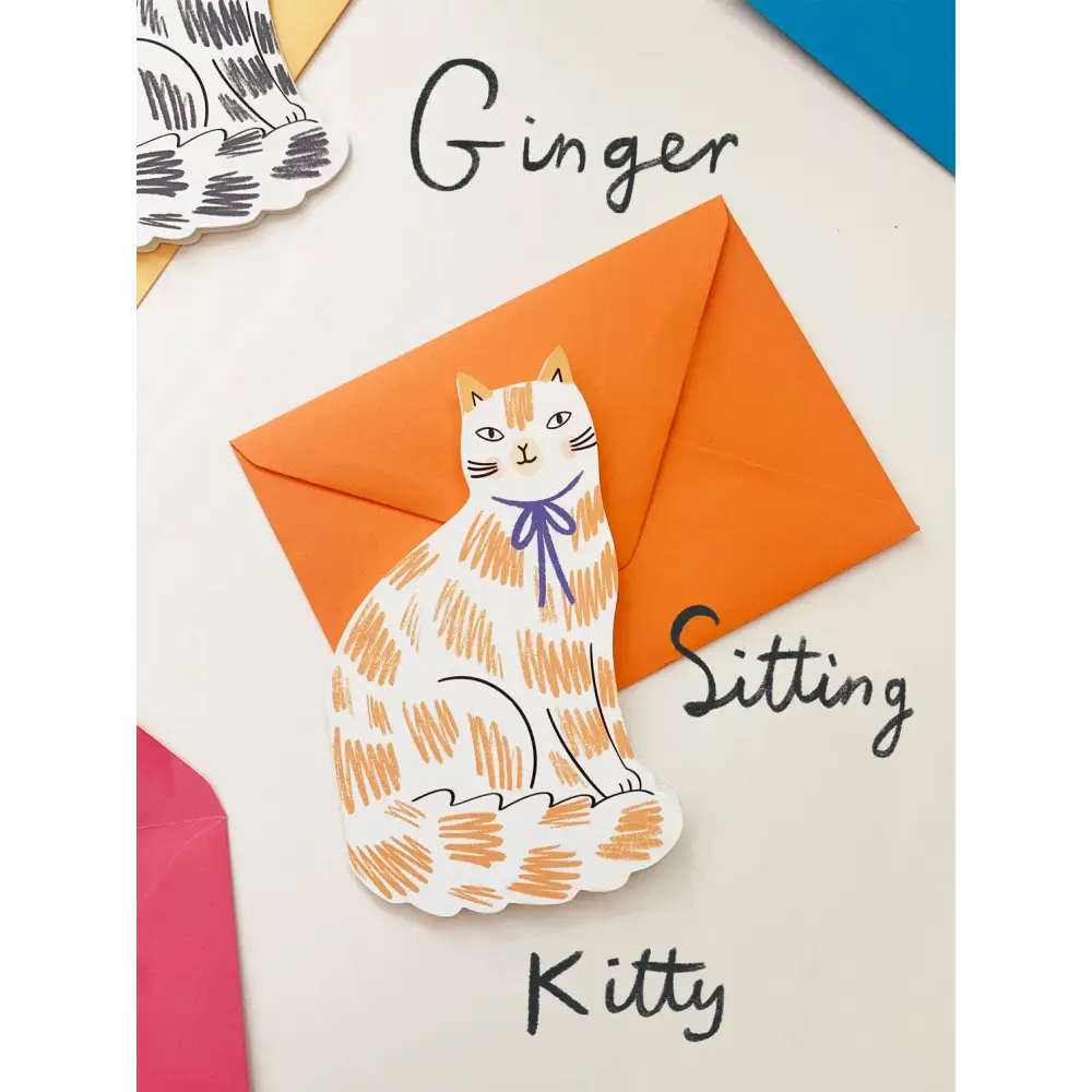 Kitty Kenda Papergoods - Sitting Shaped Greeting Card - Ginger
