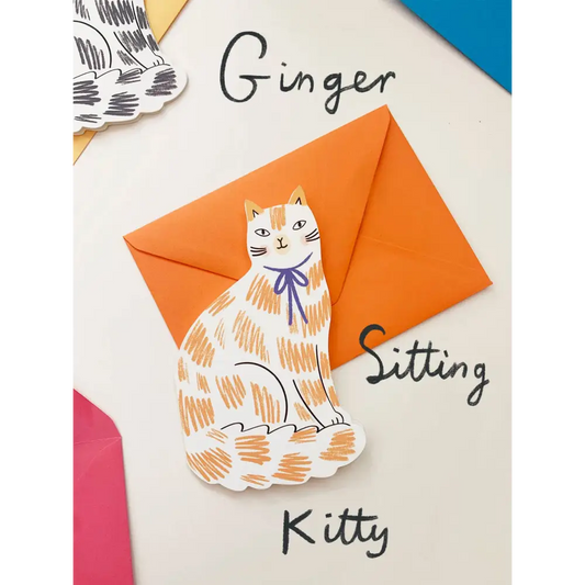 Kitty Kenda Papergoods - Sitting Shaped Greeting Card - Ginger