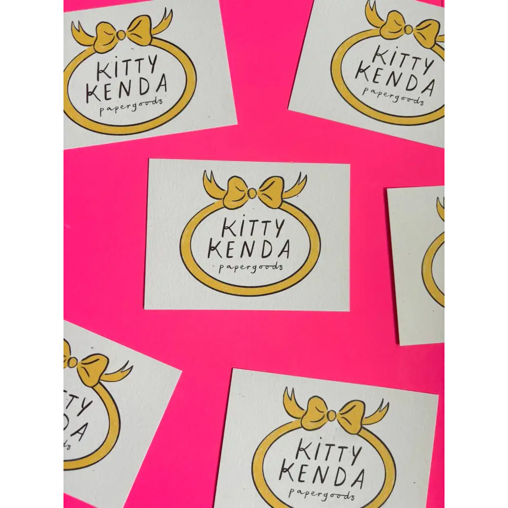 Kitty Kenda Papergoods - Sitting Shaped Greeting Card - Pink