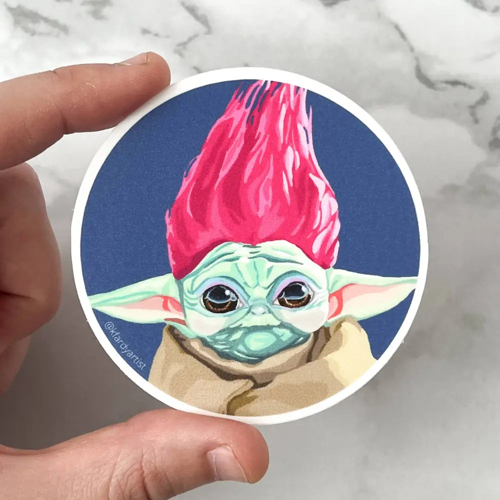 Kristin Fardy Artist - Baby’s New ’Do 3’’ round sticker