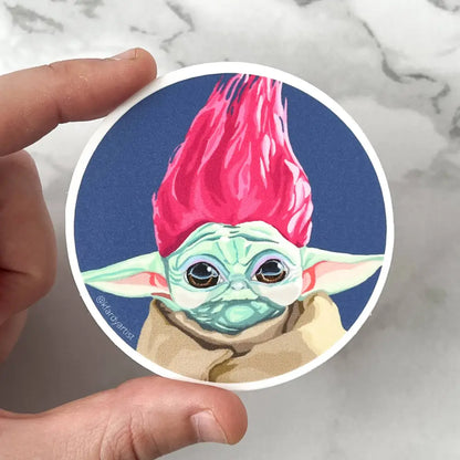 Kristin Fardy Artist - Baby’s New ’Do 3’’ round sticker