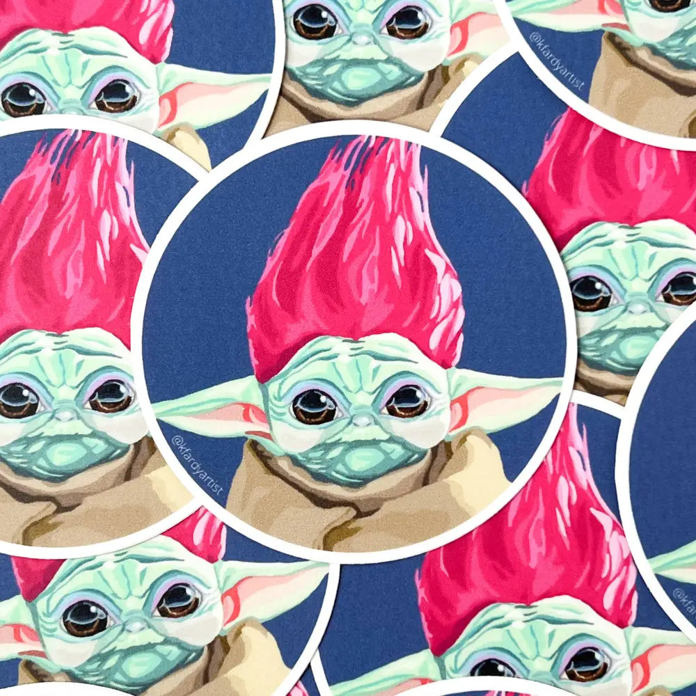 Kristin Fardy Artist - Baby’s New ’Do 3’’ round sticker