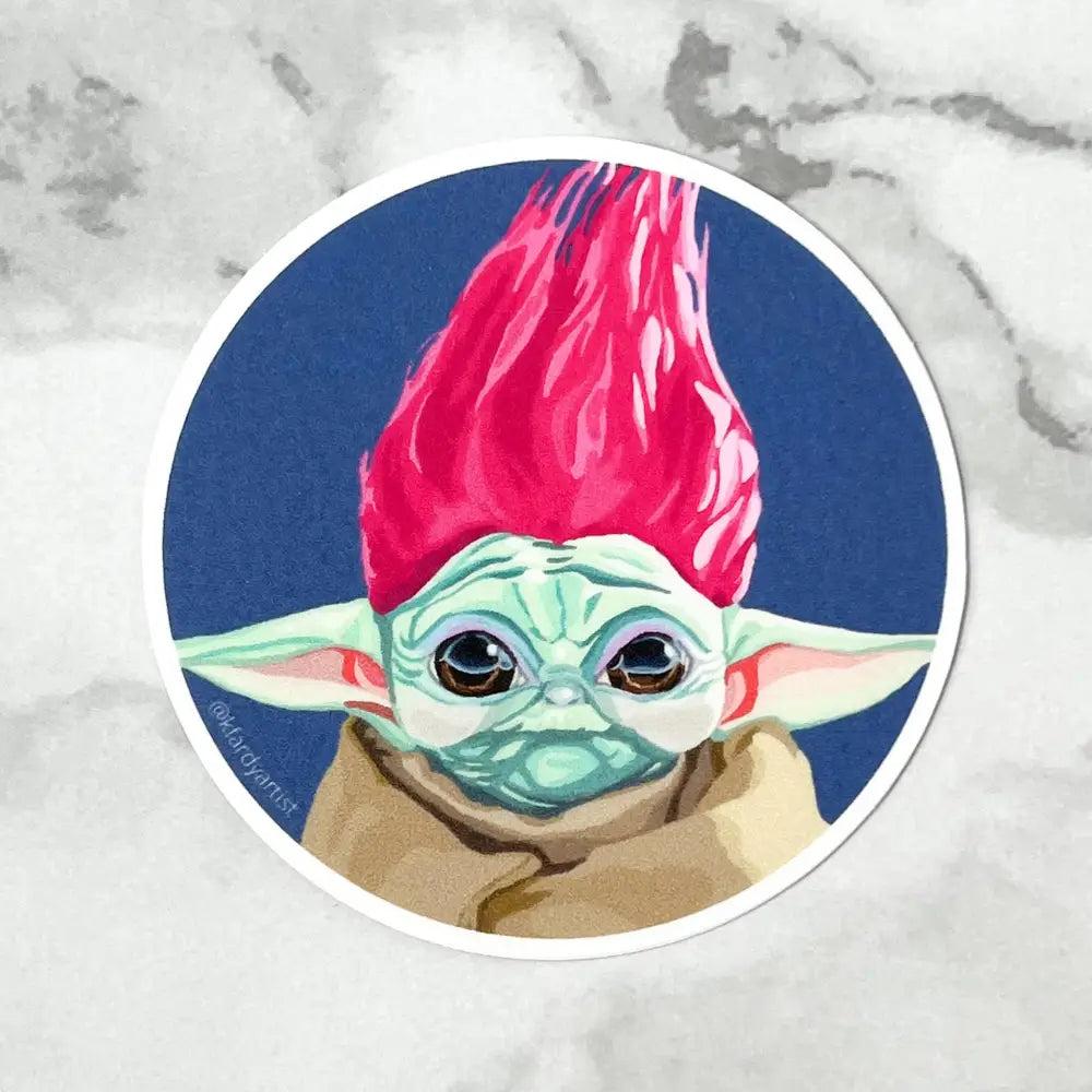 Kristin Fardy Artist - Baby’s New ’Do 3’’ round sticker