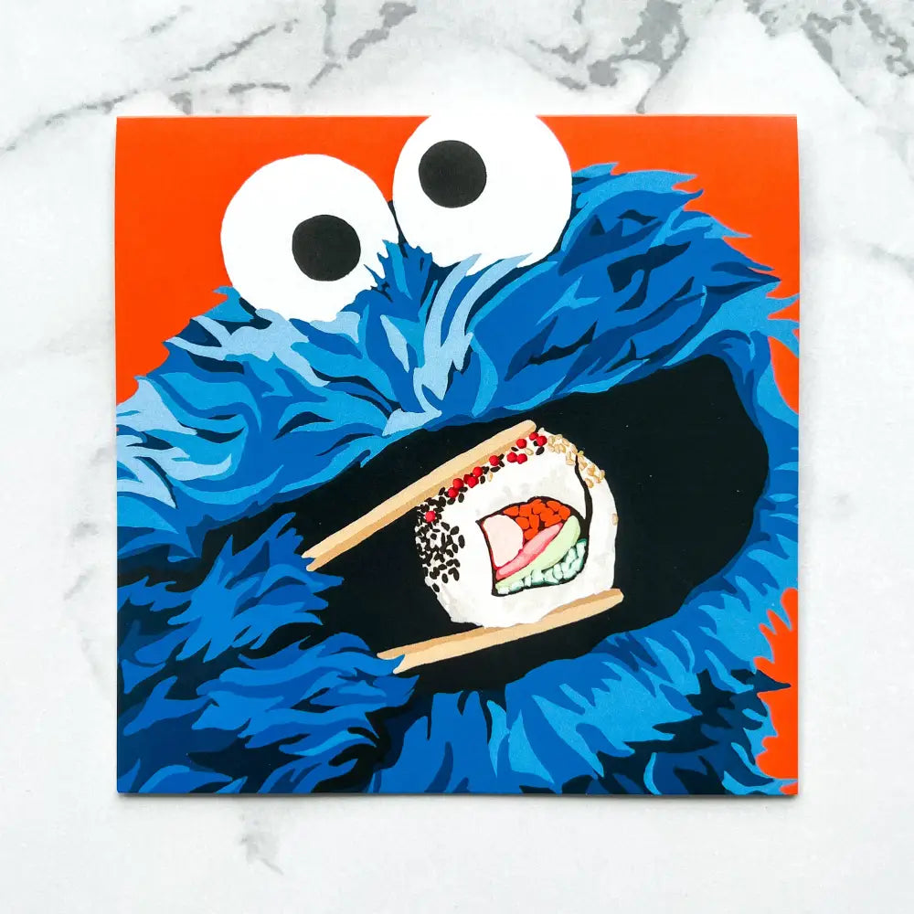 Kristin Fardy Artist - Blank greeting card - C Is For California Roll