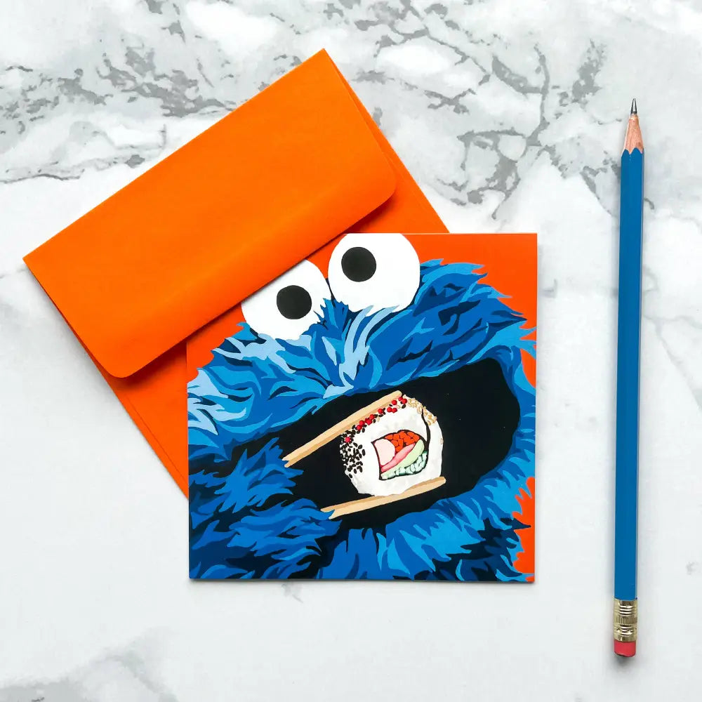 Kristin Fardy Artist - Blank greeting card - C Is For California Roll