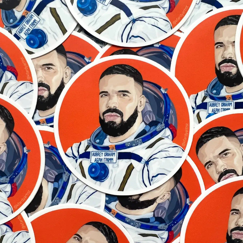 Kristin Fardy Artist - Canadian astronaut 3’’ round sticker