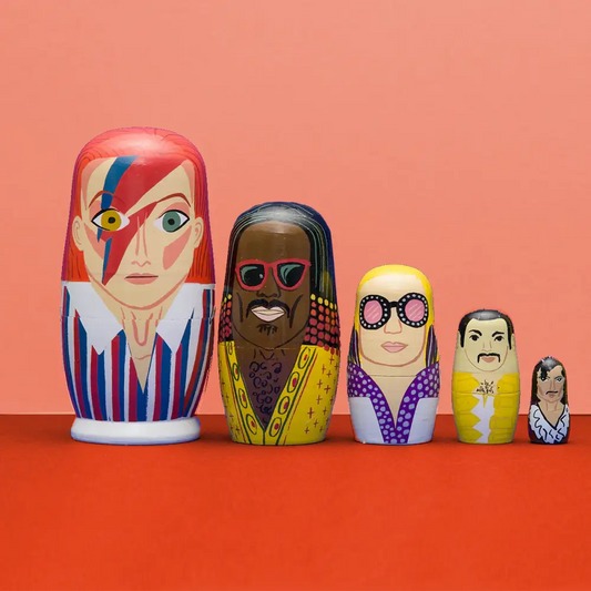 Men of 70s Pop Wooden Nesting Doll Set - PABOOM