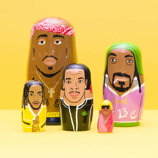 West Coast Rappers Wooden Nesting Doll Set - PABOOM