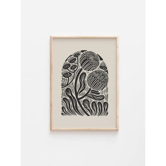 'Bloom' Flowers Art Print illustrated greeting card by Lauren Marina - PABOOM